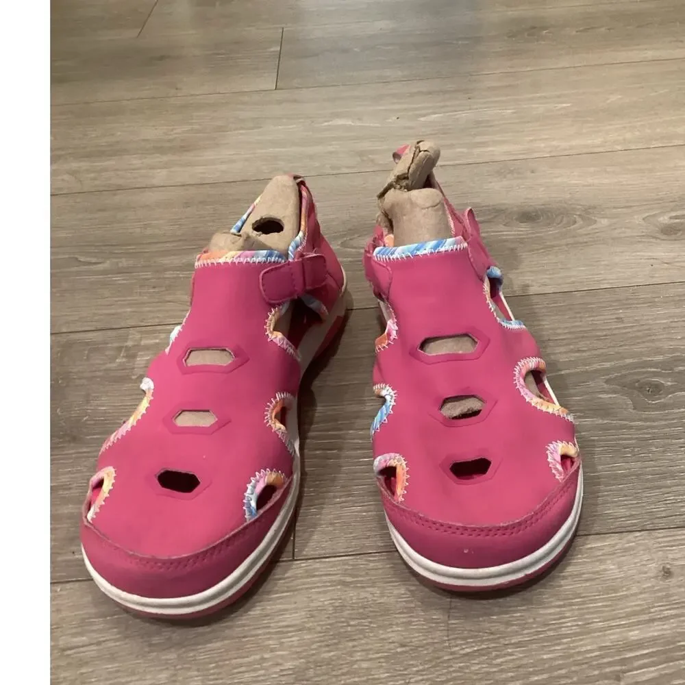 Lands End Girls Water Shoes Sandals Youth US 6 EU 38 Outdoor Hiking Camping Pink